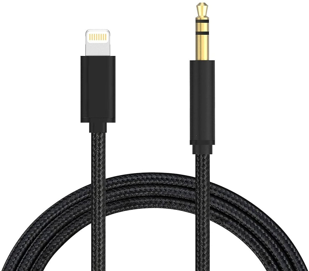 Lightning Cable to AUX 1 Meter Black 3.5mm