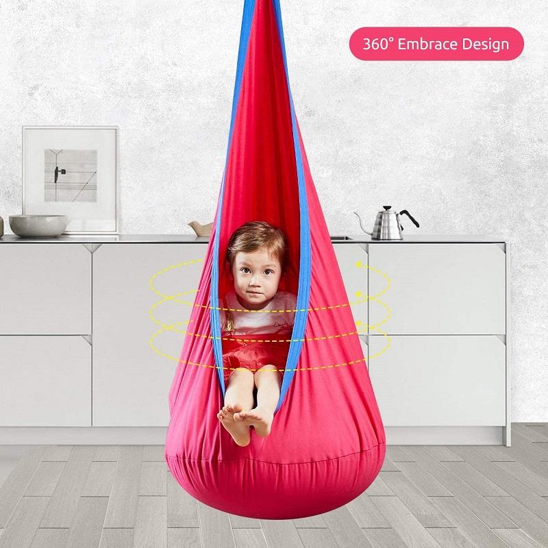 Kids Pod Swing Chair Tent Hanging Seat Hammock (Pink)