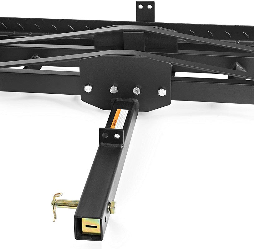 Top angle of motorbike carrier dirt bike rack showing ramp position
