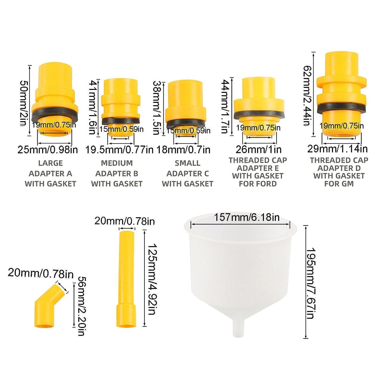 Coolant filling funnel kit used with a radiator pressure test in NZ car