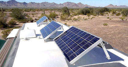 Solar panel mounting bracket kit installed on rooftop angle