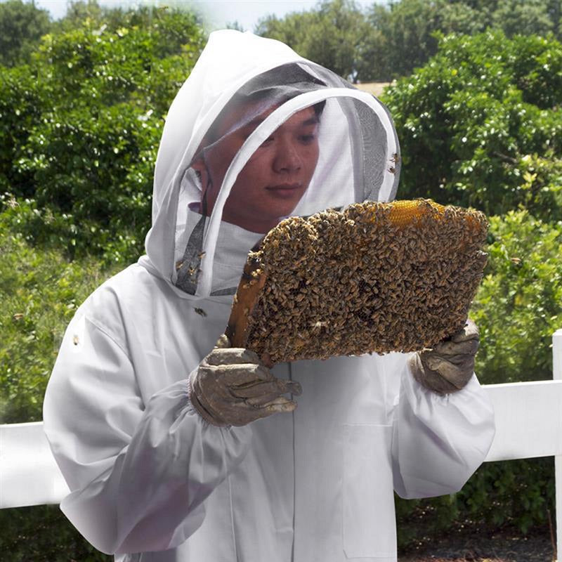 Full Body Beekeeping Suit Hooded Veil Bee Farm Clothing XL