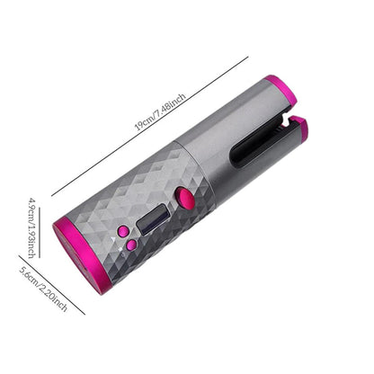 Portable hair curler cordless with charging cable included
