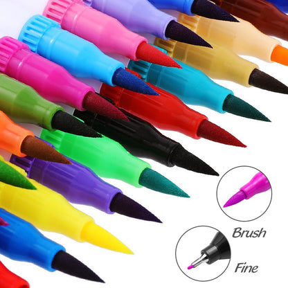 Fine tip detail of water colour markers for precise drawing