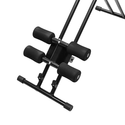 Resistance adjustment bar on abdominal trainer machine