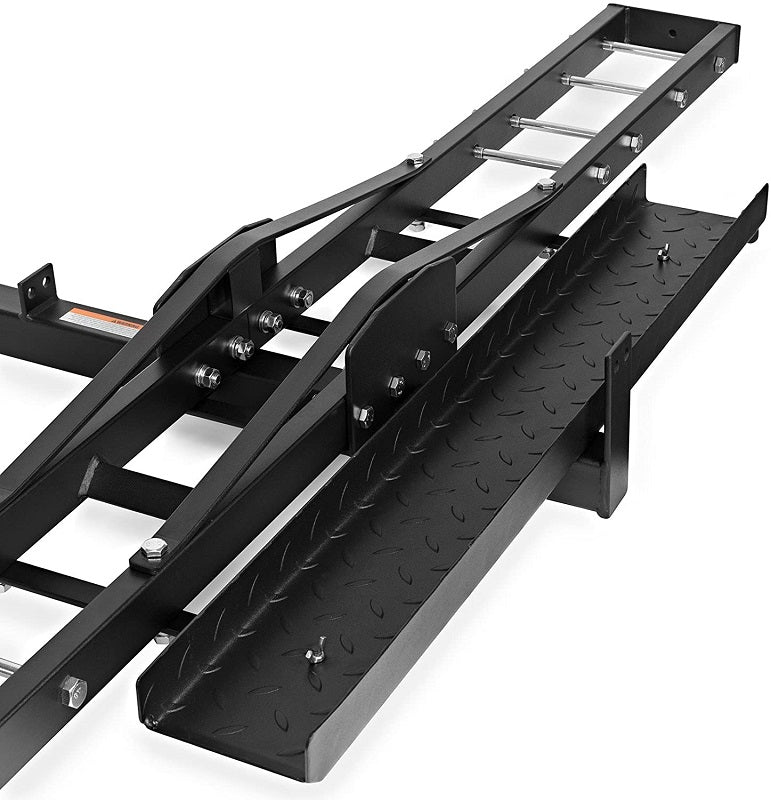 Anti-tilt locking device on motorbike carrier dirt bike rack