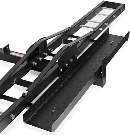 Anti-tilt locking device on motorbike carrier dirt bike rack