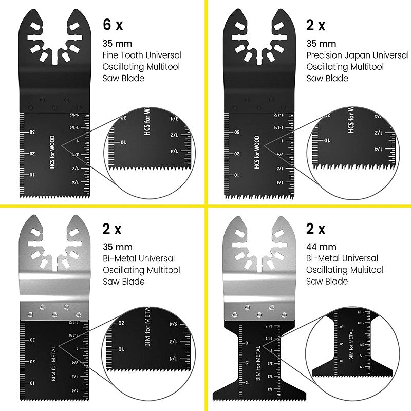 Oscillating saw blades compatible with Makita and Bosch tools