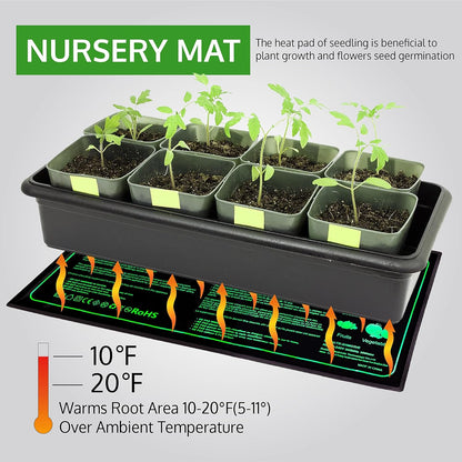 Seedling heat mat showing energy saving 45 watt power rating