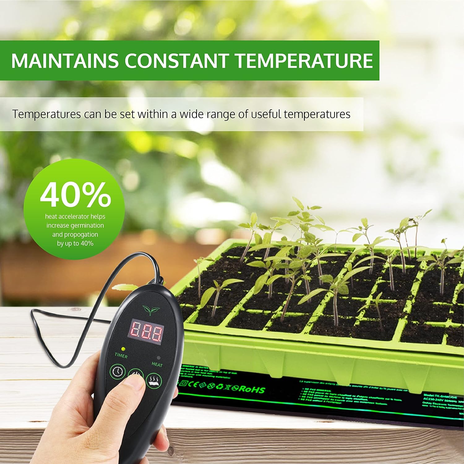 Seedling heat mat lightweight design weighing 075kg