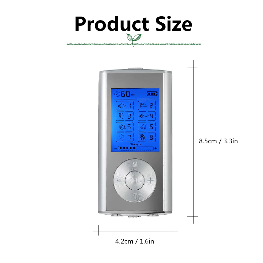 Tens machine with large and small electrode pads attached