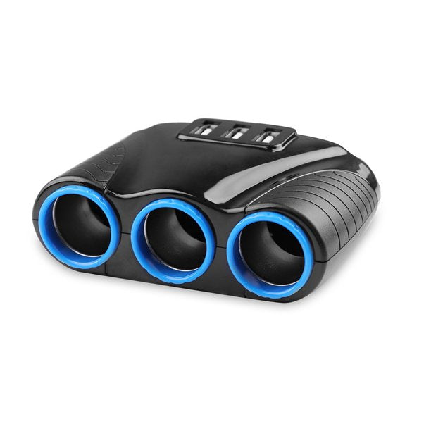 Car Cigarette Lighter Multi Socket Splitter 3 Way USB Charger Port