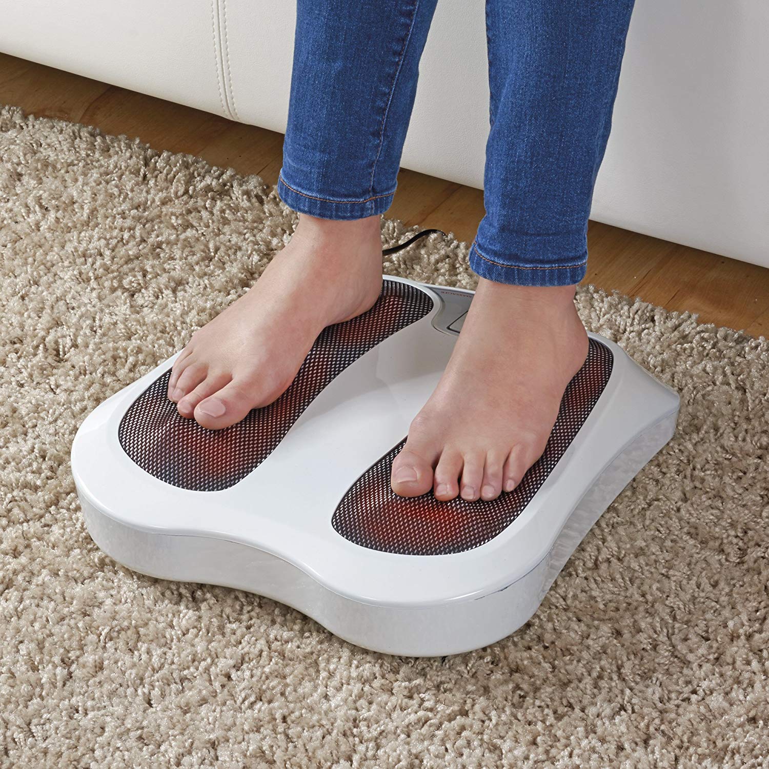 Side view of foot massager with infrared heating feature