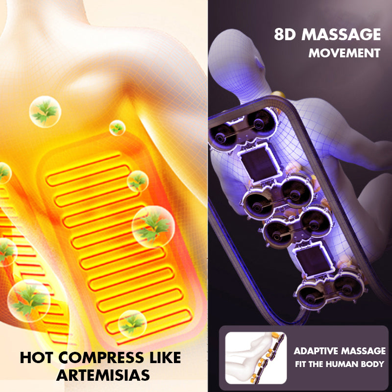 Massage chair fully reclined for relaxation use