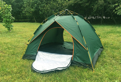 Close up of camping tent pop up tent fiberglass poles