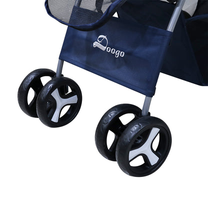 Large storage basket under pet stroller for toys