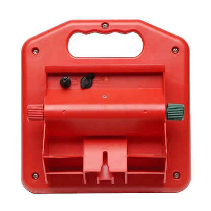 Side angle of solar electric fence energiser with weather-proof casing