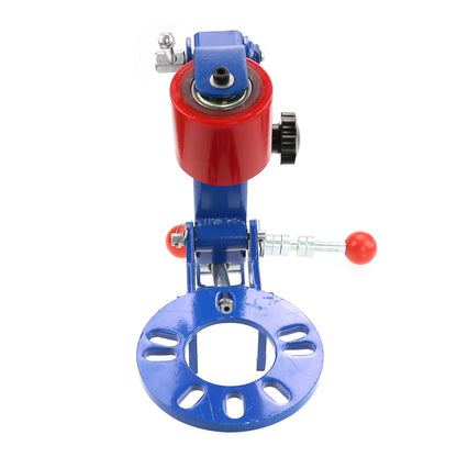 Fender roller tool positioned inside wheel for repair use