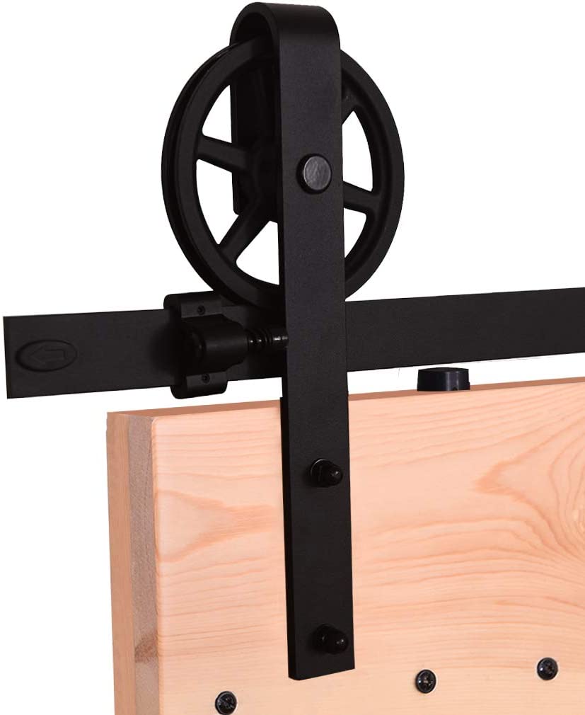 Top angle of barn door hardware junction plate for secure mounting