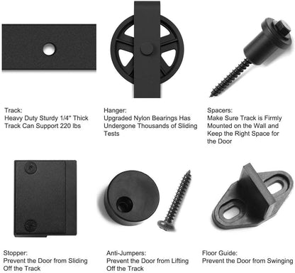 Hex wrench included with barn door hardware kit for easy installation