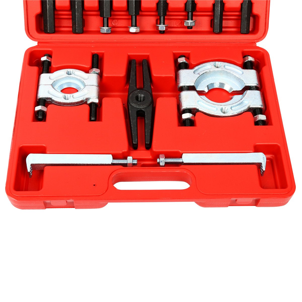 Bearing puller tool set with extension legs displayed
