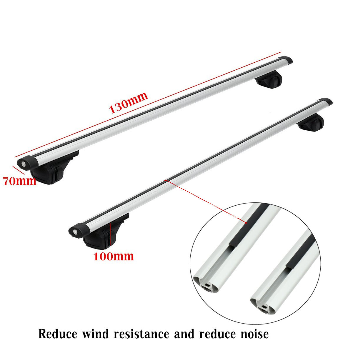 Roof rack mounted on car with raised roof rails