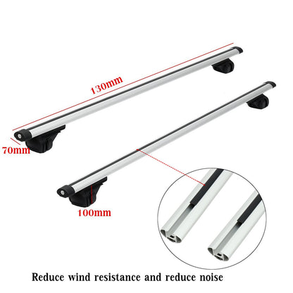 Roof rack mounted on car with raised roof rails