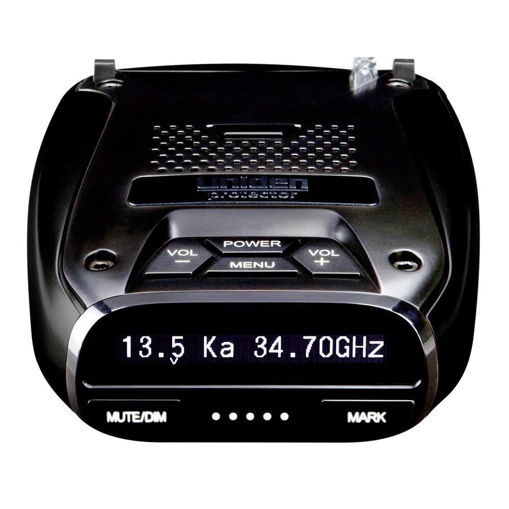 Close up of Uniden DFR7 GPS built-in feature