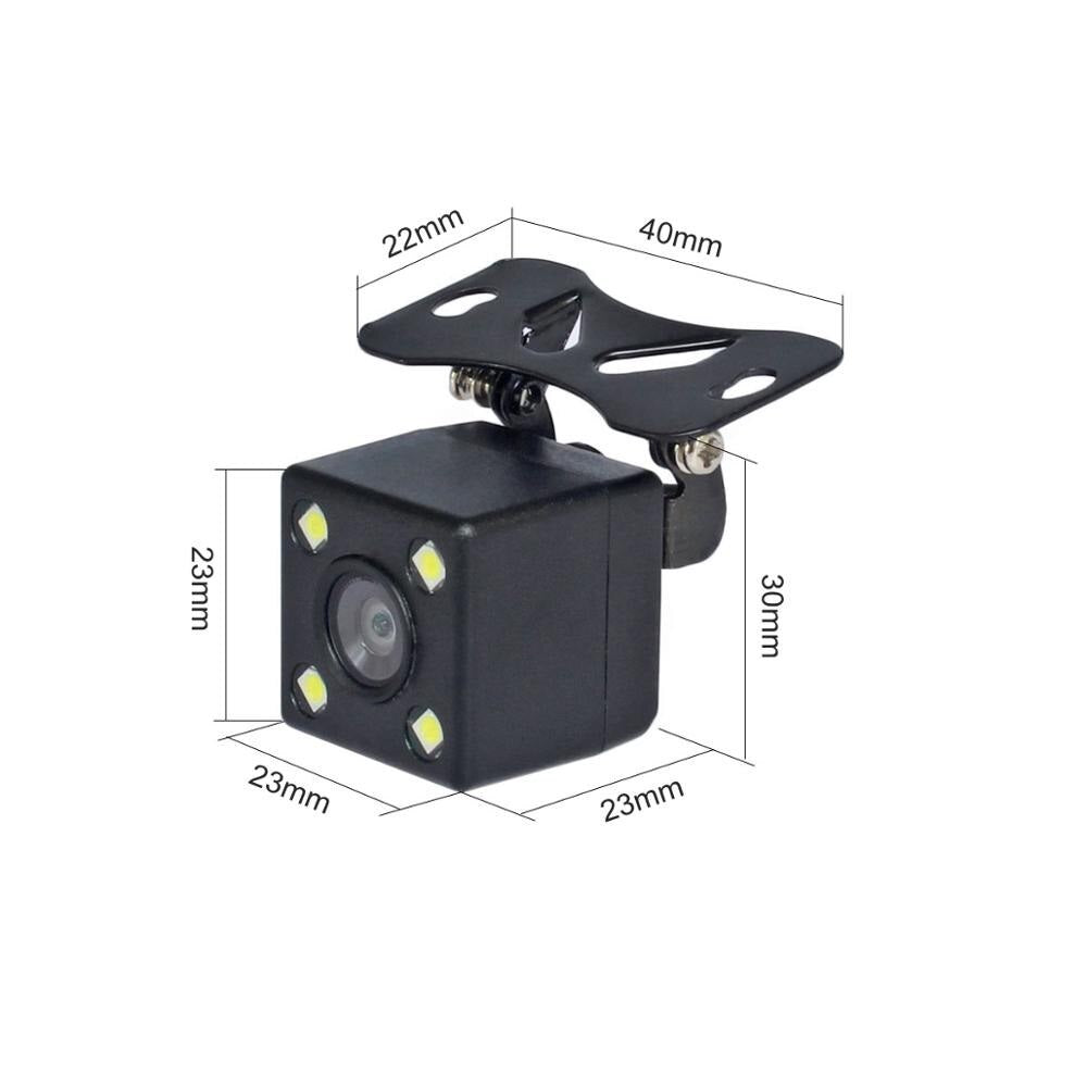 Car reverse camera kit with dual video input ports visible