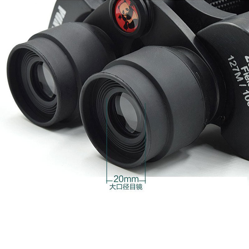 Binoculars showing blue membrane optical glass lens