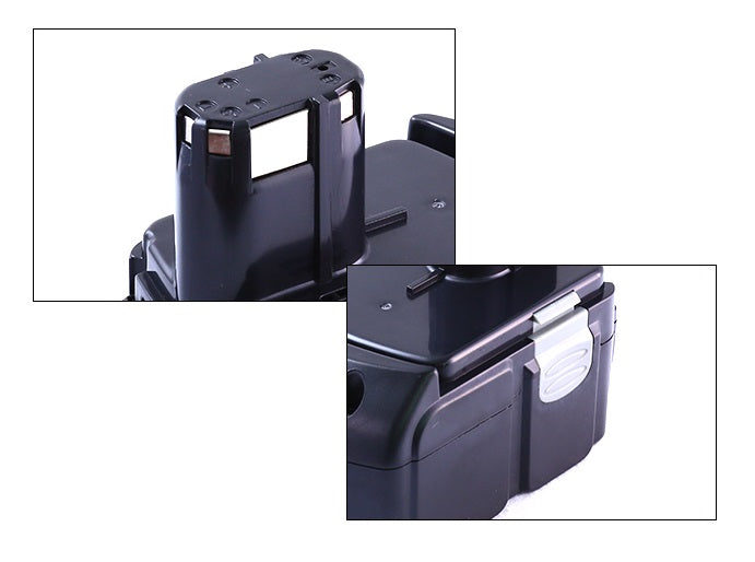 Top angle of Hitachi 18V battery showing compact design