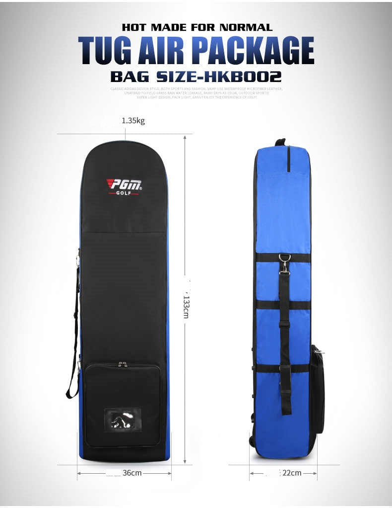 Golf travel bag with wheels with business card pocket detail