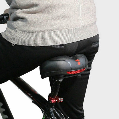 Bike saddle with visible stitching and durable finish