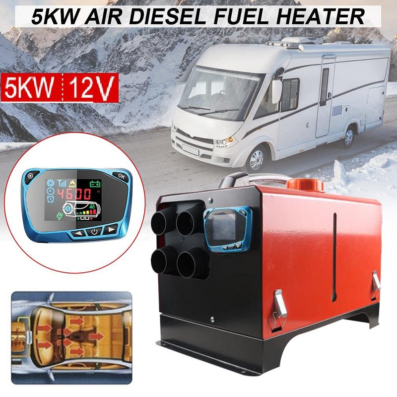 Diesel air heater 5KW 12V with included mounting kit and user manual