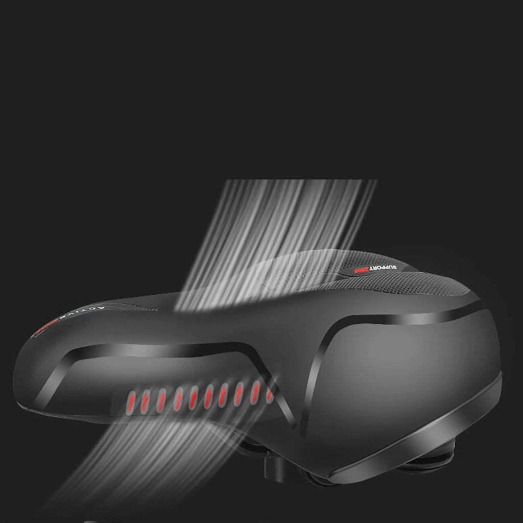 Bike saddle showing steel base and lightweight design