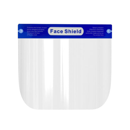 Close up of transparent PET material on protective face shield