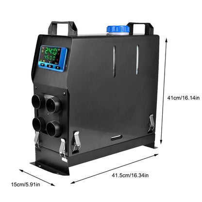 Remote control held in hand for diesel air heating unit operation