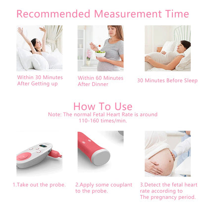 Fetal Doppler in use with headphones for private listening