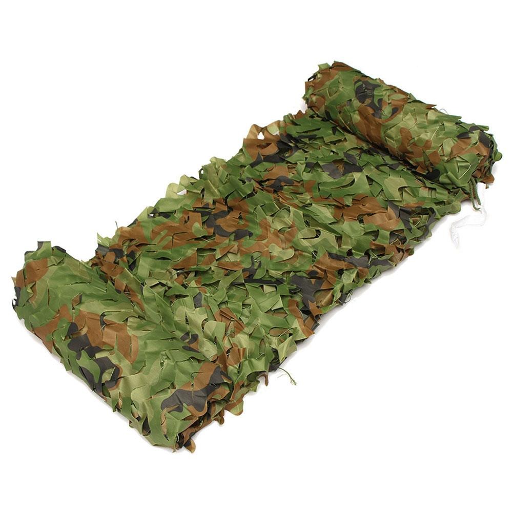 Camouflage net used as privacy screen in backyard