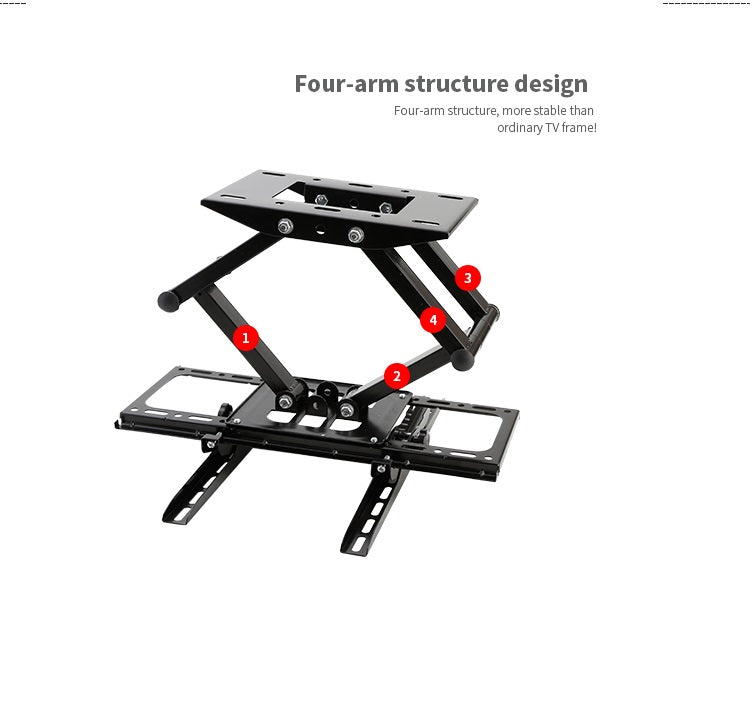Folded TV wall bracket 32-55 inch flat against wall black