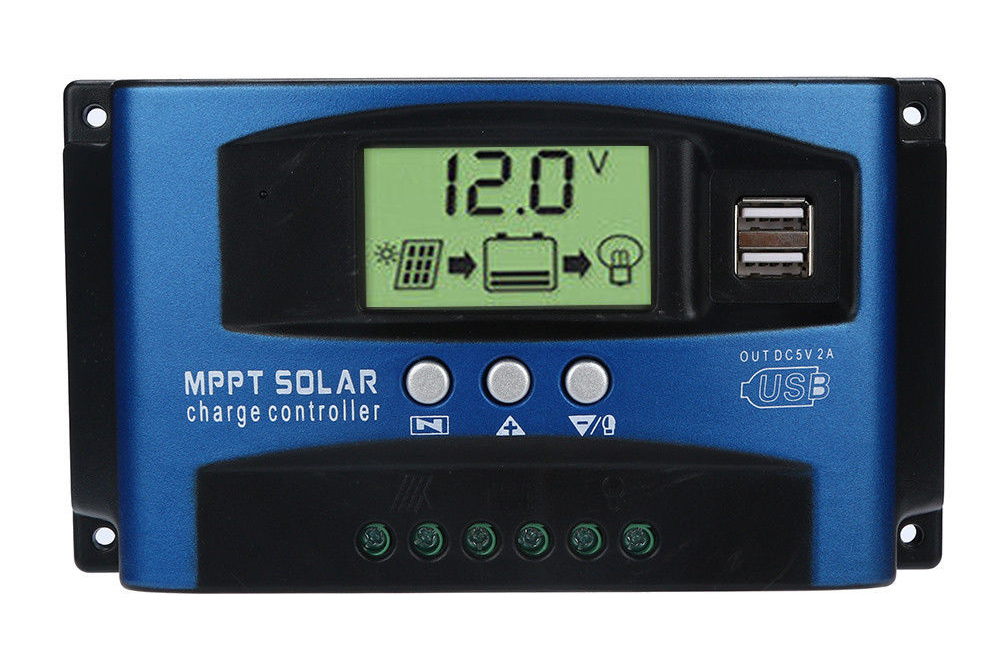 Back view of solar controller 50A PWM showing cooling vents