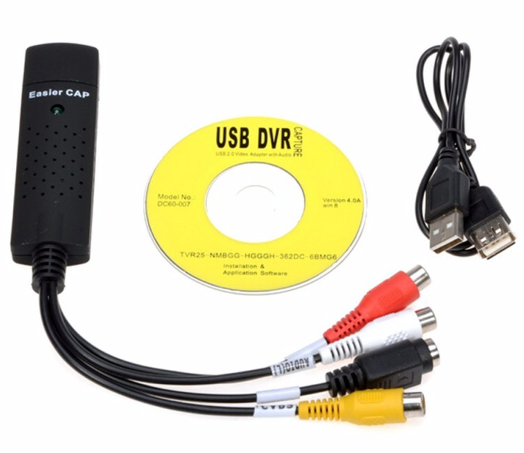 Top angle of EasyCap USB 20 Video Adapter highlighting compact size