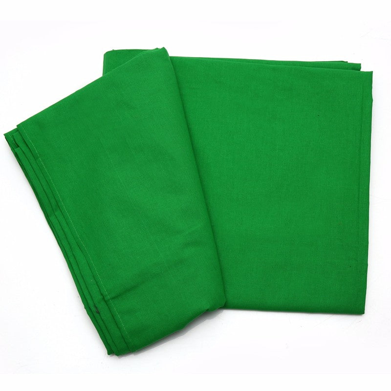 Folded green screen backdrop showing lightweight fabric