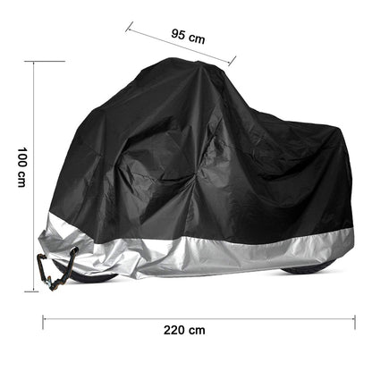 Bike cover elastic hems holding cover securely on bike