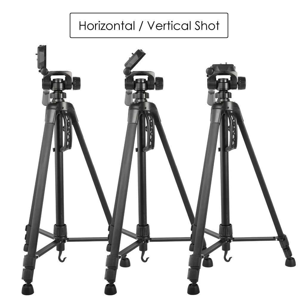 Universal camera tripod with rubberised feet for grip