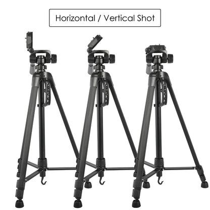 Universal camera tripod with rubberised feet for grip