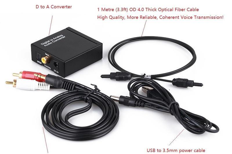 Digital Optical Toslink to RCA Audio Converter