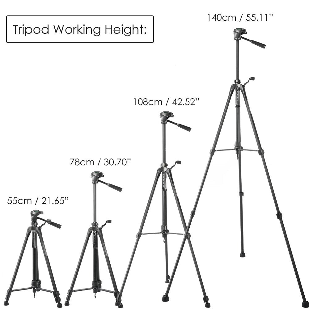 Universal tripod supporting smartphone in landscape mode