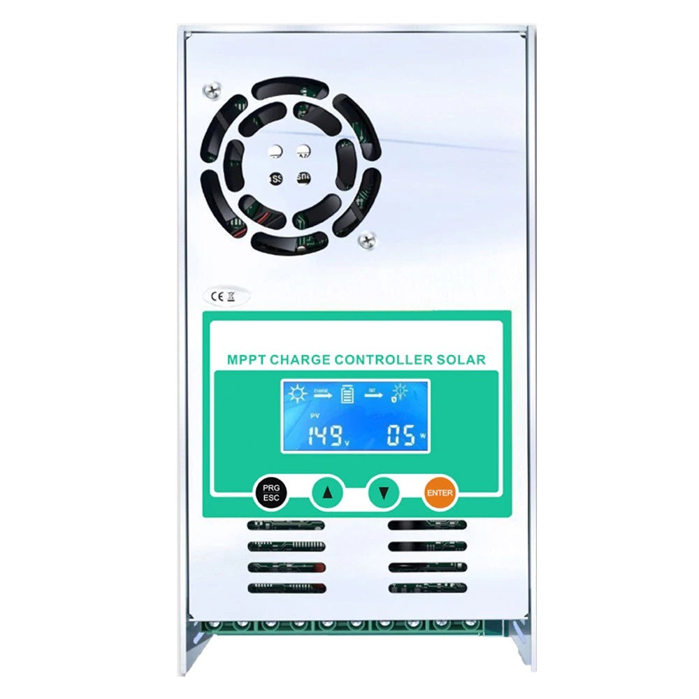 Side angle of MPPT Solar Controller 60A black casing