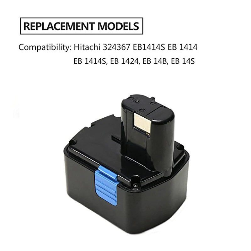 Hitachi 144V battery with label showing 3000mAh capacity